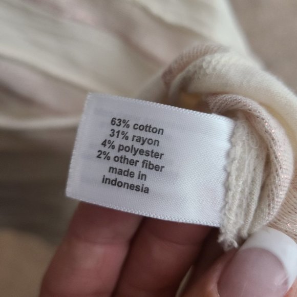 LANE Bryant Cream Pink Cotton Metallic Sleeveless Top Size 28 - Picture 13 of 15